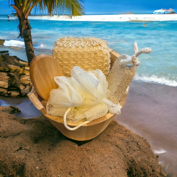 Natural fiber bath set