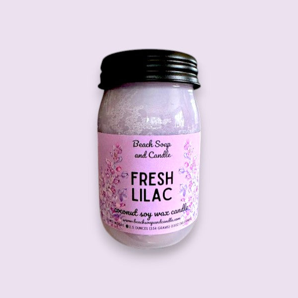 Fresh Lilac Coconut-Soy Mason Jar Candle