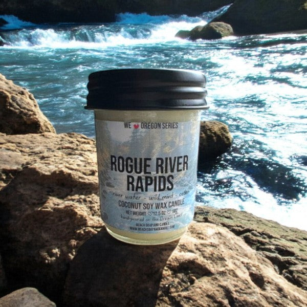 Rogue River Rapids, Coconut-Soy Wax Mason Jar Candle