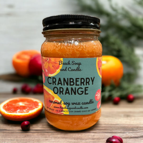 Cranberry Orange - Coconut Soy Wax Mason Jar Candle