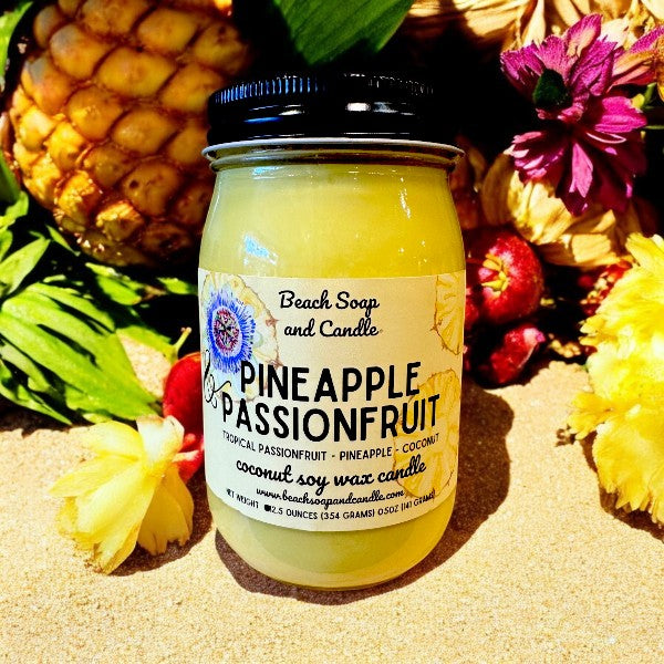 Pineapple Passionfruit, Coconut Soy Mason Jar Candle