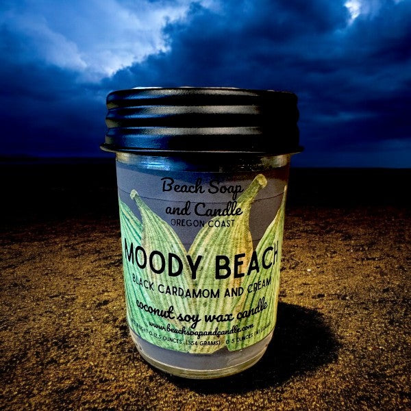 Moody Beach - Coconut Soy Wax Mason Jar Candle