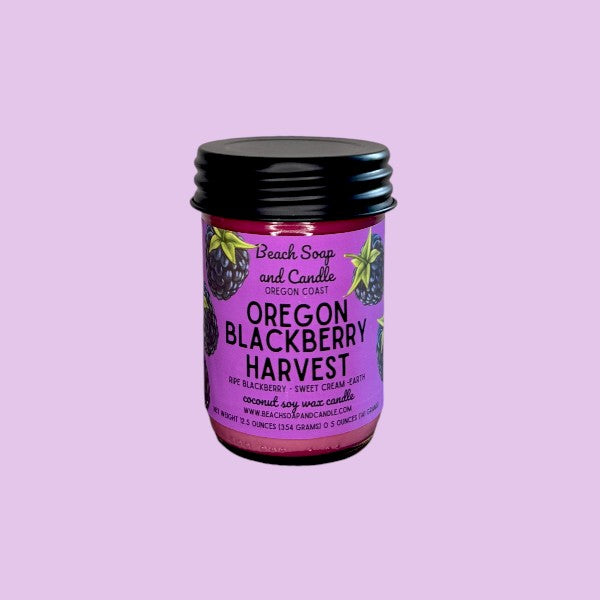 Oregon Blackberry Harvest, Coconut-Soy Wax Mason Jar Candle
