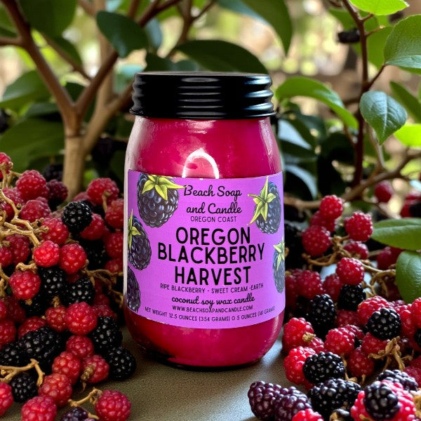 Oregon Blackberry Harvest, Coconut-Soy Wax Mason Jar Candle
