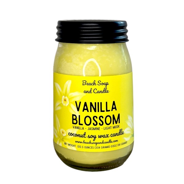 Vanilla Blossom, Coconut Soy Mason Jar Candle